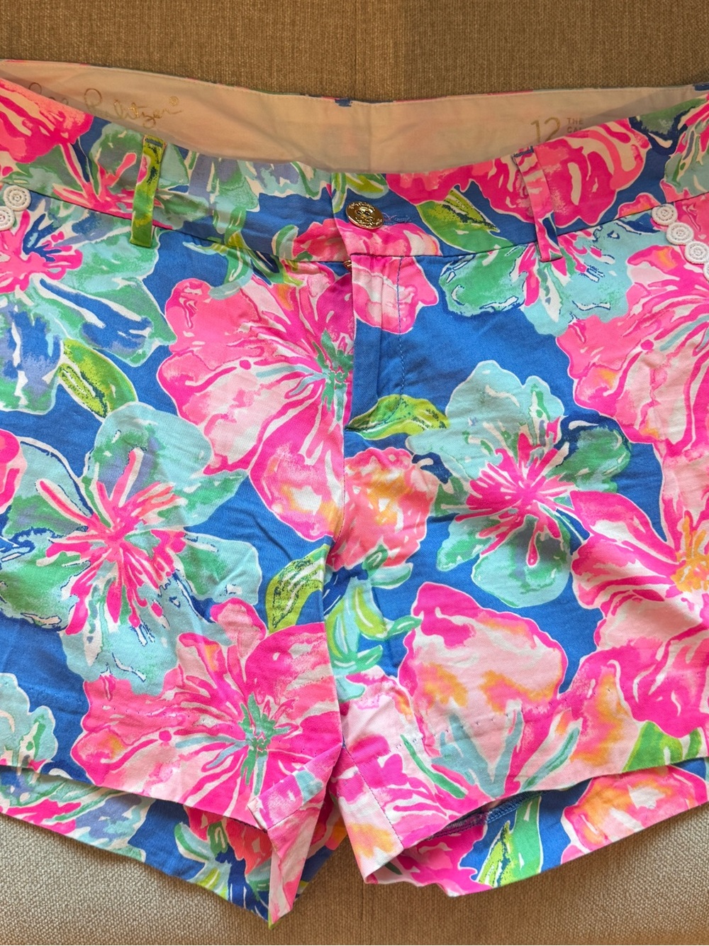 Lilly Pulitzer Floral Shorts in Blue, Pink & Green